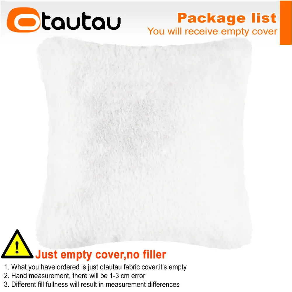 OTAUTAU Top Soft Fuffy Faux Bunny Fur Throw Pillow Case Sofa Couch Cushion Pillows Cover No Filler Baby Pet Bed ZT2TM1T