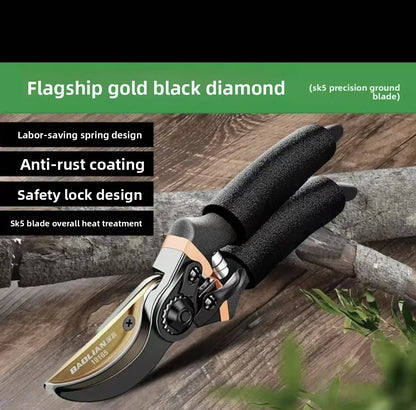 Baolian SK5 Strong Gardening Scissor with Teflon Coating, Effortless Trimming Tree Branch Special Multi functional Trimming Tool