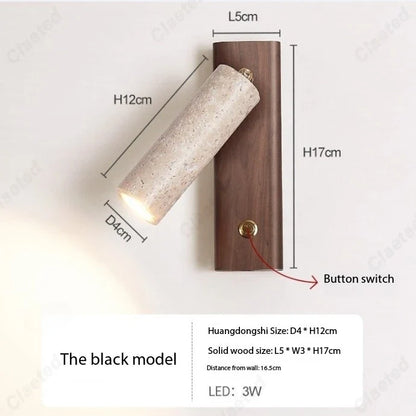 New LED Yellow Cave Stone Wall Lamp with Switch Adjustable Angle Home Living Room Bedroom Bedside Decorative Lighting Lamps