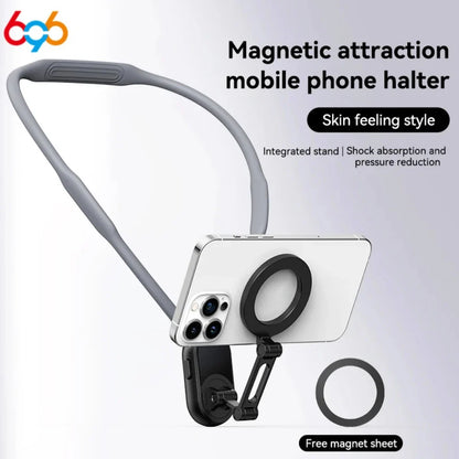 Portable Magnetic Neck Halter Mobile Phone Holder For IPhone 16 15 14 13 For Huawei For Samsung FOR Xiaomi Selfie Stand Bracket
