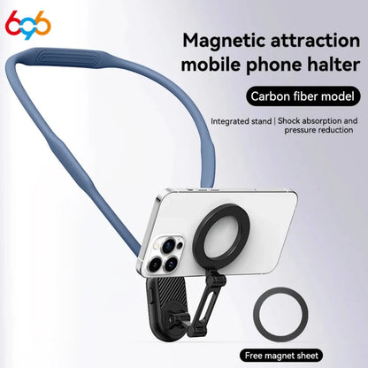Portable Magnetic Neck Halter Mobile Phone Holder For IPhone 16 15 14 13 For Huawei For Samsung FOR Xiaomi Selfie Stand Bracket