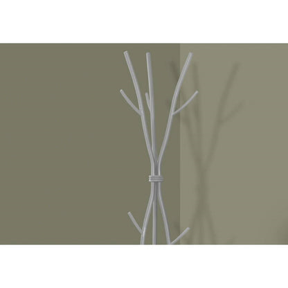74-inch Freestanding Silver Metal Coat Rack Entryway Hall Tree Umbrella Stand