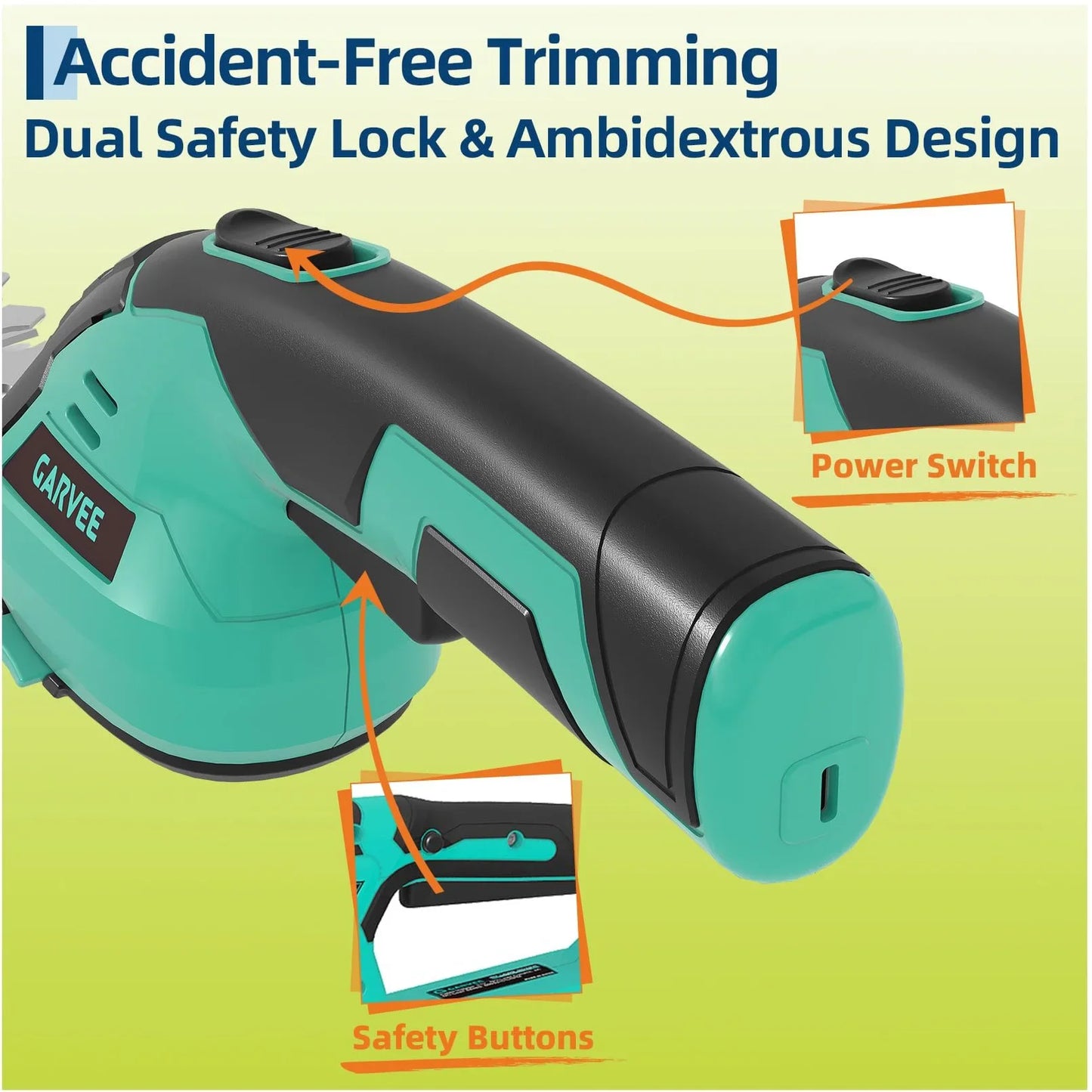 Versatile Wireless 2-in-1 Grass Shear & Shrub Trimmer - 7.2V Rechargeable Handheld Electric Hedge Cutter - Type-C Charging
