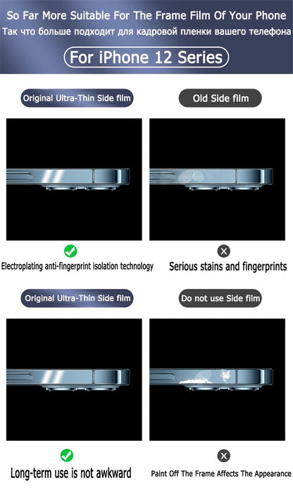 Full Cover Back Film For iPhone 13 12 Pro Max Mini Mobile Phone Accessories Side Film Not-Screen Protector Glass Ultra Thin Transparent/Matte Side and Back Film Anti-Scratch Border Sticker