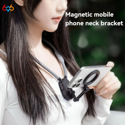 Portable Magnetic Neck Halter Mobile Phone Holder For IPhone 16 15 14 13 For Huawei For Samsung FOR Xiaomi Selfie Stand Bracket