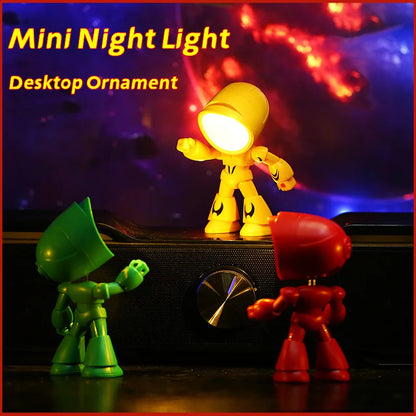 Mini Night Light LED Cartoon Hero Police Desktop Lamp | Cute Bedroom Decor for Kids