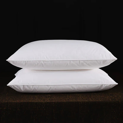 2pcs White Goose Down Feather Pillow for Sleeping Soft Bed Pillow with 100% Cotton Shell Standard Queen Size Back, Side Sleeper