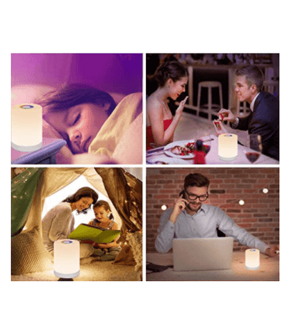 Touch Dimmable Table Lamp, Bedside Table Lamp, LED Night Light with Color Changing Portable for Living Room Bedroom