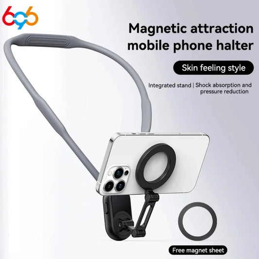 Portable Magnetic Neck Halter Mobile Phone Holder For IPhone 16 15 14 13 For Huawei For Samsung FOR Xiaomi Selfie Stand Bracket