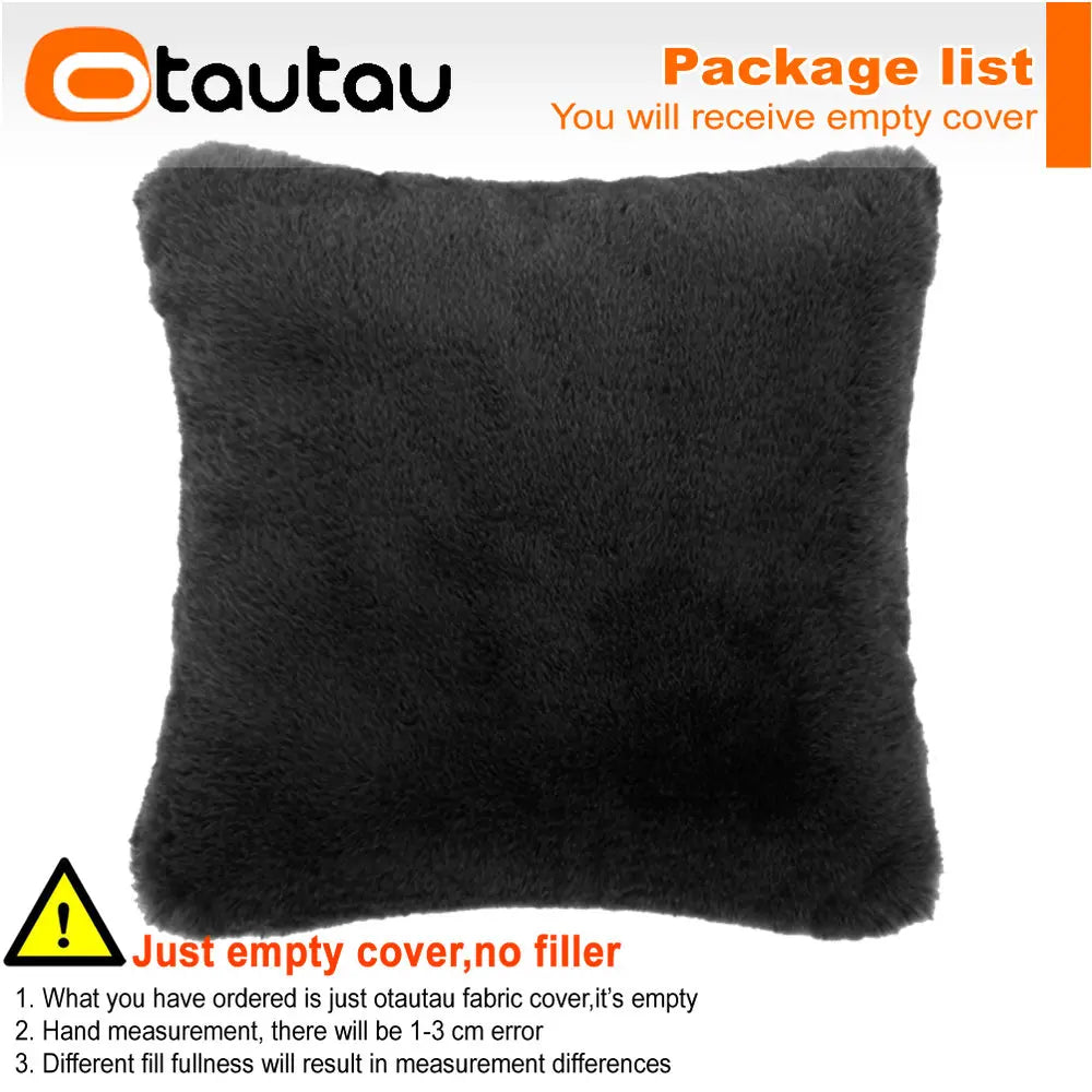 OTAUTAU Top Soft Fuffy Faux Bunny Fur Throw Pillow Case Sofa Couch Cushion Pillows Cover No Filler Baby Pet Bed ZT2TM1T