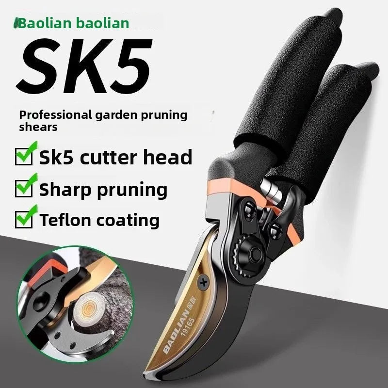 Baolian SK5 Strong Gardening Scissor with Teflon Coating, Effortless Trimming Tree Branch Special Multi functional Trimming Tool