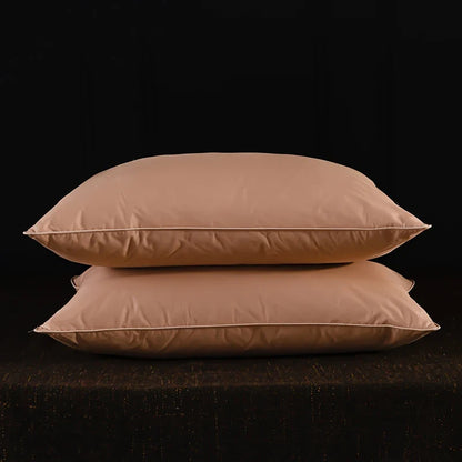 2pcs White Goose Down Feather Pillow for Sleeping Soft Bed Pillow with 100% Cotton Shell Standard Queen Size Back, Side Sleeper