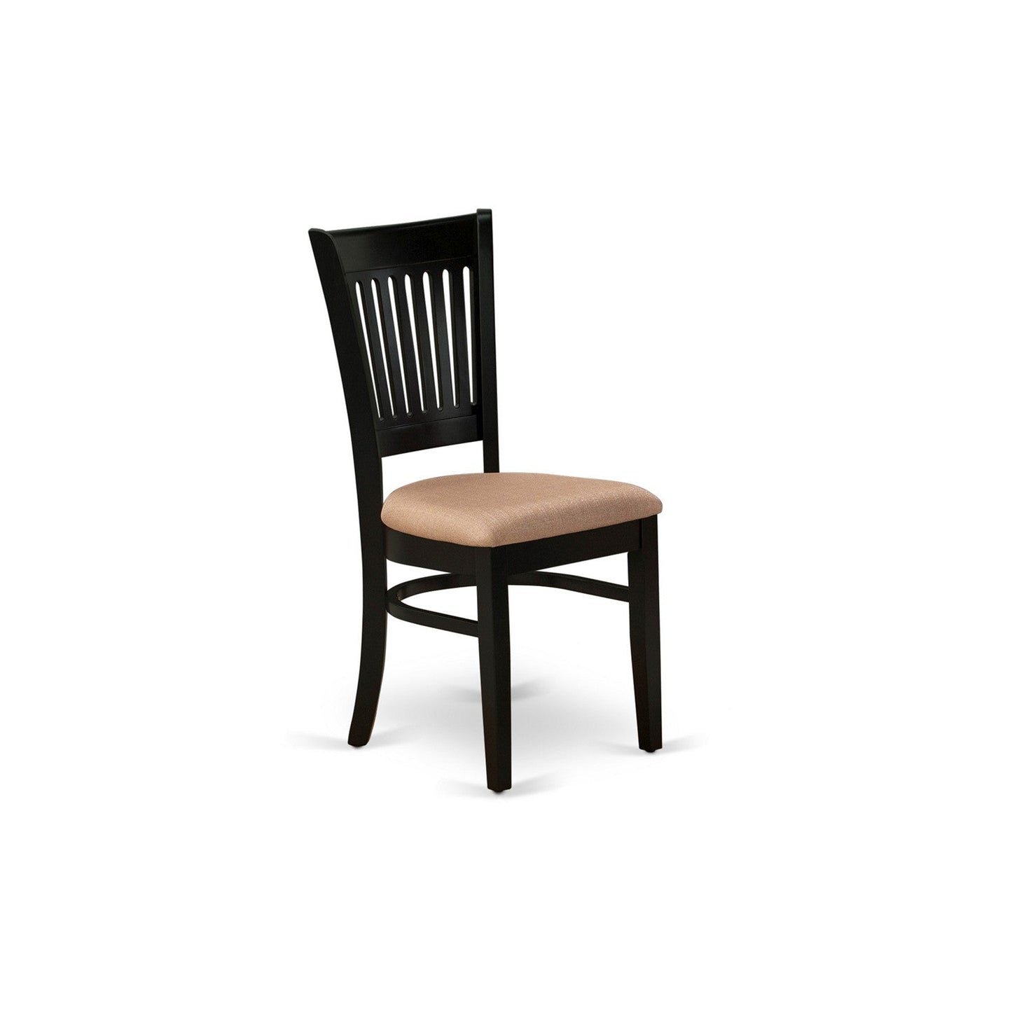 EAST WEST FURNITURE - ANVA3-BLK-C - 3-Pc Kitchen Dining Set- 2 Wood Chair and Kitchen Dining Table - Linen Fabric Seat and Slatted Chair Back (Black Finish)