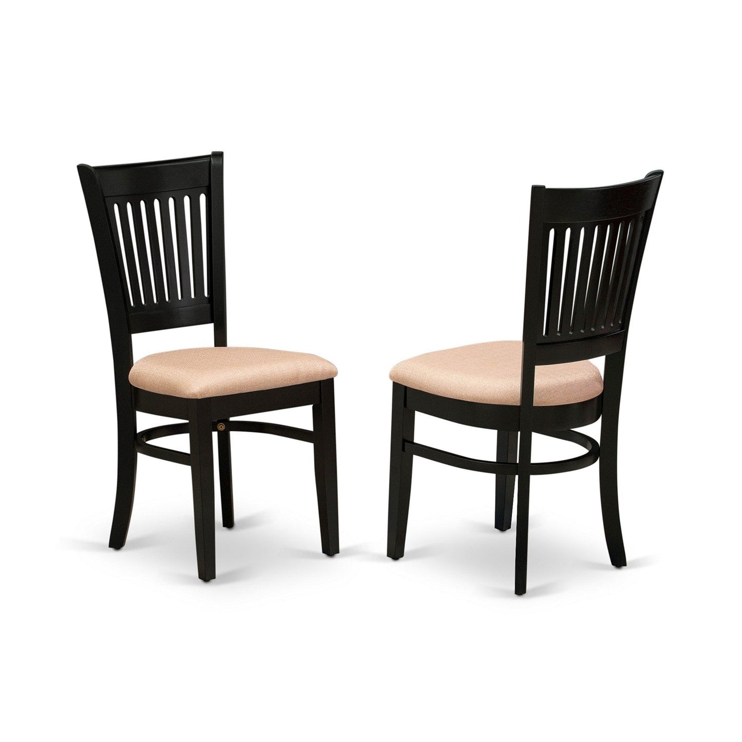EAST WEST FURNITURE - ANVA3-BLK-C - 3-Pc Kitchen Dining Set- 2 Wood Chair and Kitchen Dining Table - Linen Fabric Seat and Slatted Chair Back (Black Finish)
