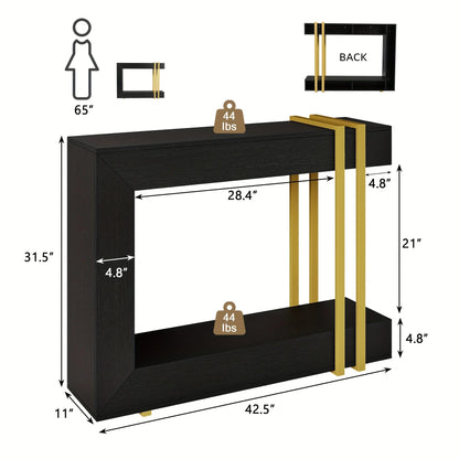 Valnase Modern 2-Tier Entry Entrance Table with Storage, Narrow Long Sofa Table Behind Couch.42.5 Inch L Console Table for Entyrway