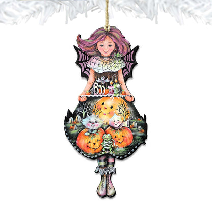 Halloween Fairy Wooden Ornaments by Jamie Mills-Price - Thanksgiving Halloween Decor - 8457412