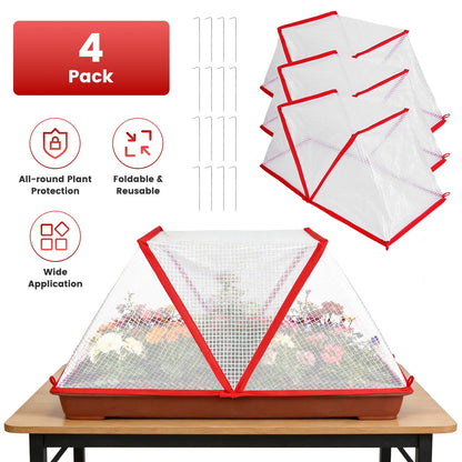 4Pack 31.50×12.99×13.39in Garden Row Accelerator Plants Covers Plant Net Cage Guard Greenhouse Covers Protect Seedling Fruit Vegetable Rows From Frost
