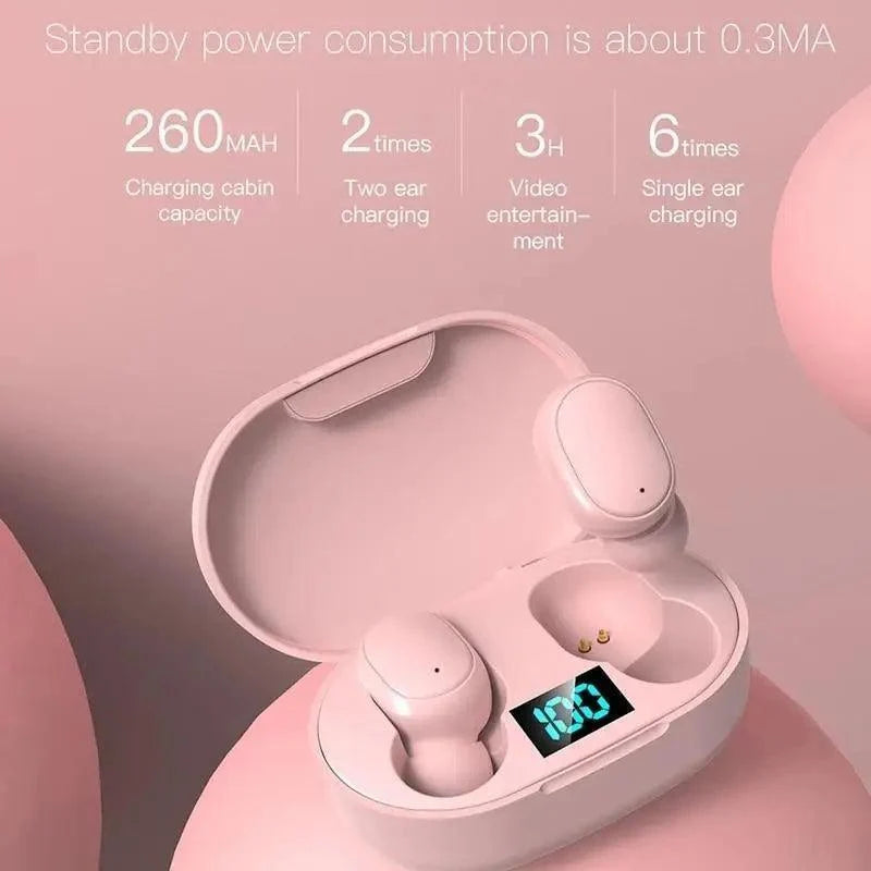 Bluetooth Earphone Wireless Ear Buds 5.0 LED Display Button Control Quality Sound Earphones in-Ear Headphones For Workouts And Running