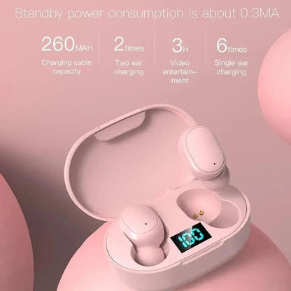 Bluetooth Earphone Wireless Ear Buds 5.0 LED Display Button Control Quality Sound Earphones in-Ear Headphones For Workouts And Running