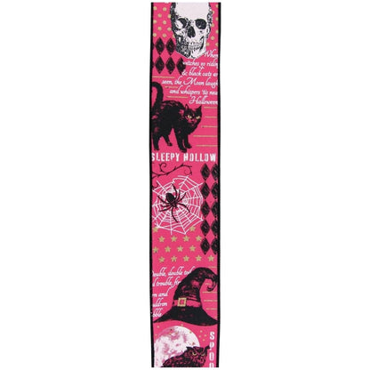 2.5" Vintage Halloween Ribbon: Pink (10 Yards)