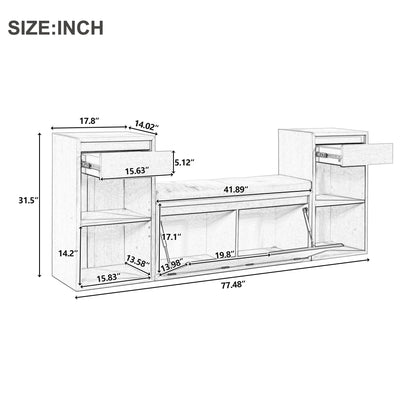 TREXM All-in-One Entryway Storage Bench