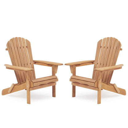 Lounge Patio Chair For Garden Outdoor Wooden Folding Adirondack Chair (Set of 2) Solid Cedar Wood Lounge Patio Chair For Garden