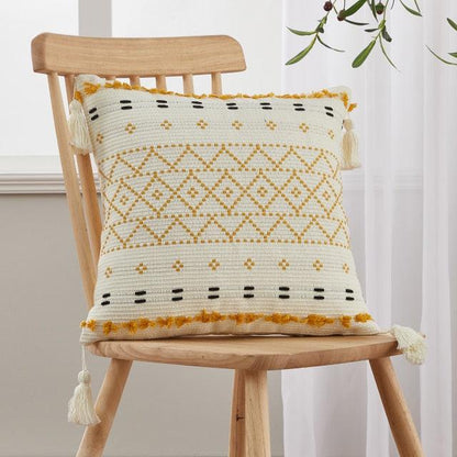 Cushion Cover Cotton Linen Pillowcase Tufted Beige Decorative Fashionable Cotton Hand-Woven Throw Pillow Covers Tufted  Pillow Covers  Bedroom Throw Pillow Cushion For Bed Home