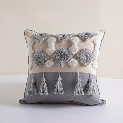 Cushion Cover Cotton Linen Pillowcase Tufted Beige Decorative Fashionable Cotton Hand-Woven Throw Pillow Covers Tufted  Pillow Covers  Bedroom Throw Pillow Cushion For Bed Home