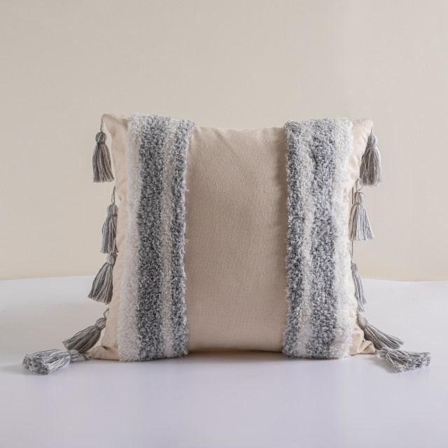Cushion Cover Cotton Linen Pillowcase Tufted Beige Decorative Fashionable Cotton Hand-Woven Throw Pillow Covers Tufted  Pillow Covers  Bedroom Throw Pillow Cushion For Bed Home