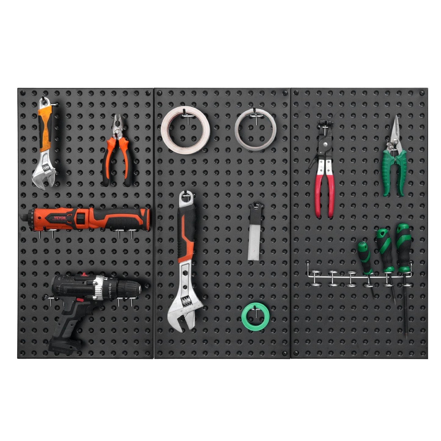 Metal Pegboard Panels 3 Pcs 24" x 12" Wall Organizer for Garage Tool Storage