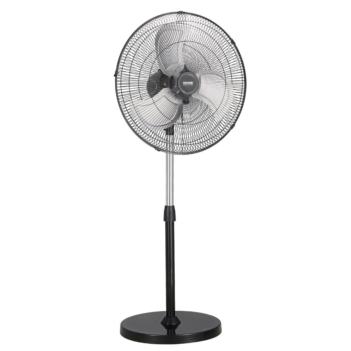 20" Industrial Pedestal Fan 3-Speed Oscillating Fan with Adjustable Height