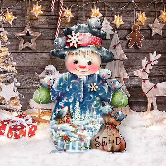 Blue Seed Freezing Christmas Outdoor Yard Sign by Jamie Mills-Price Christmas Santa Snowman Decor - 8457511F