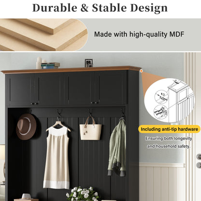 Vibe Haus 59''W Entryway Hall Tree with Bench and Storage