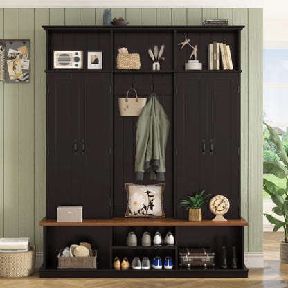 Vibe Haus 62.2''W Entryway Hall Tree with Bench and Storage