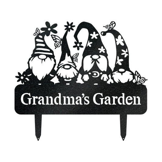 Garden Gnome Monogram - Metal Yard Signs