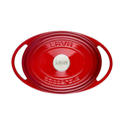 Lava Cast Iron Cookware - Durable Enamel Coated Oval Pot, 8.66 x 11.02 inches - Ideal for Home Cooks