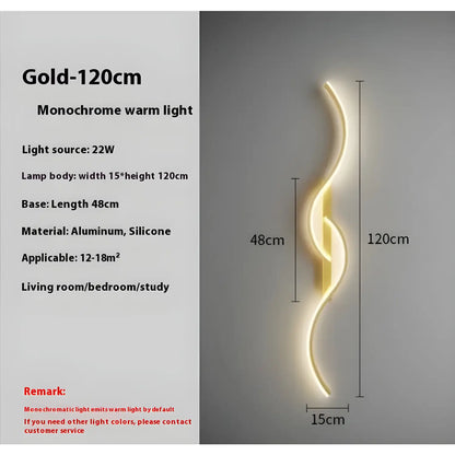 LED Wall Lamp - Modern Minimalist Strip Light for Bedroom & Living Room