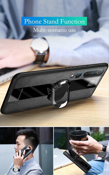 Luxury Leather Phone Case For Xiaomi Mi 11i 9T 10T 11T Pro 11 Lite Redmi Note 9S 7 8 9 10 Pro 8T Cover Case Leather Mobile Phone Case with 360° Rotating Ring Vintage Two Tone Durable Phone Cover