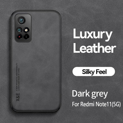 Magnetic Leather Case For Xiaomi Redmi Note 11 10 11E 9 Pro 11s 10s 12 Poco X4 GT Mi 10T 12T 11T 11 Lite 5G NE Cover Extra Thin Premium Mobile Phone Case Genuine Leather Shockproof Phone Cover