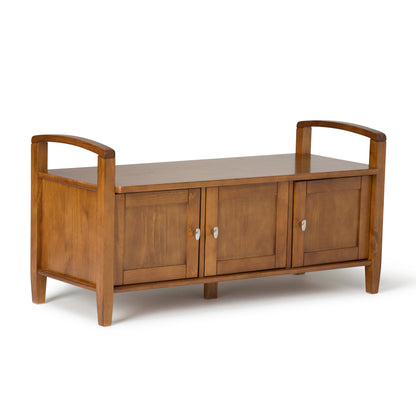 Warm Shaker 44" Wide Solid Wood Entryway Storage Bench
