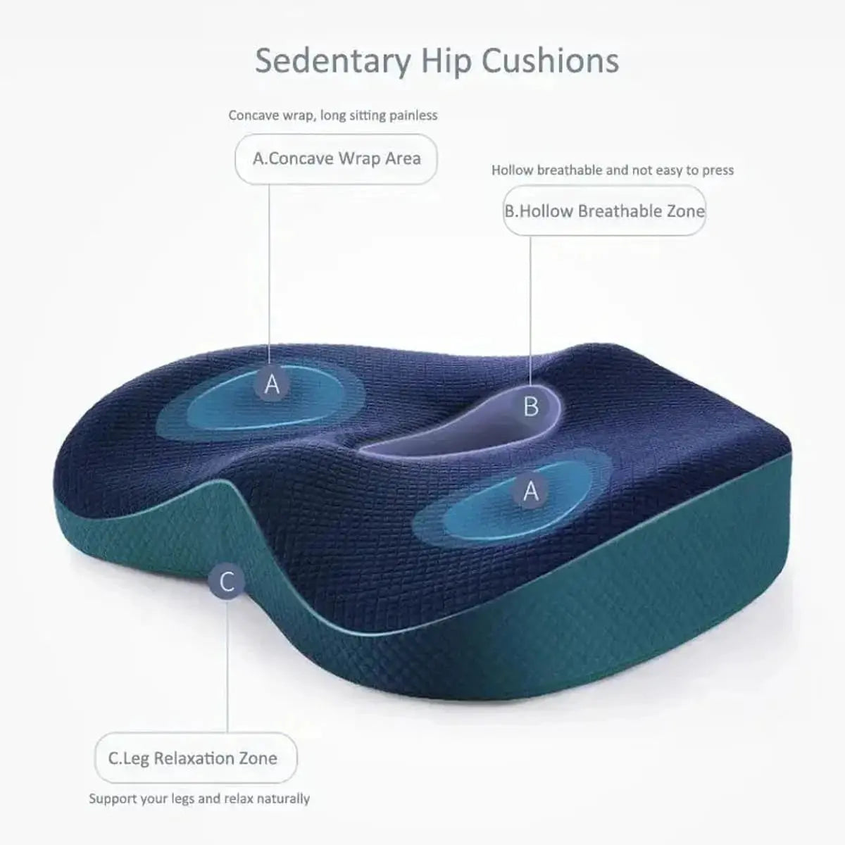 Ergonomic Memory Foam Seat Cushion For Office Chair Back