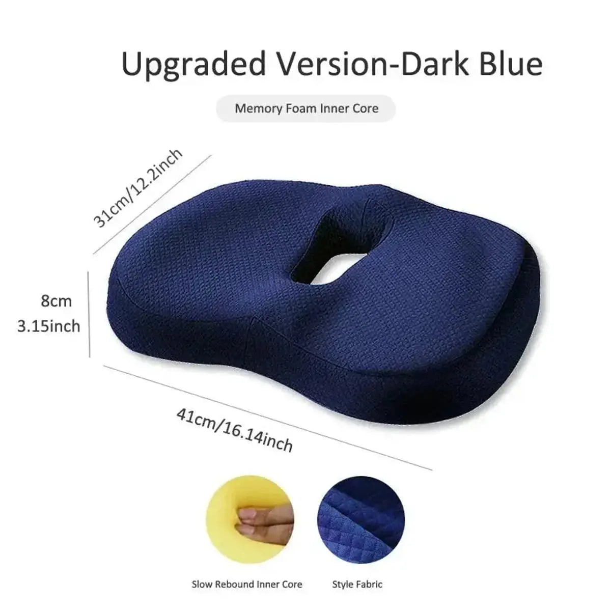 Ergonomic Memory Foam Seat Cushion For Office Chair Back