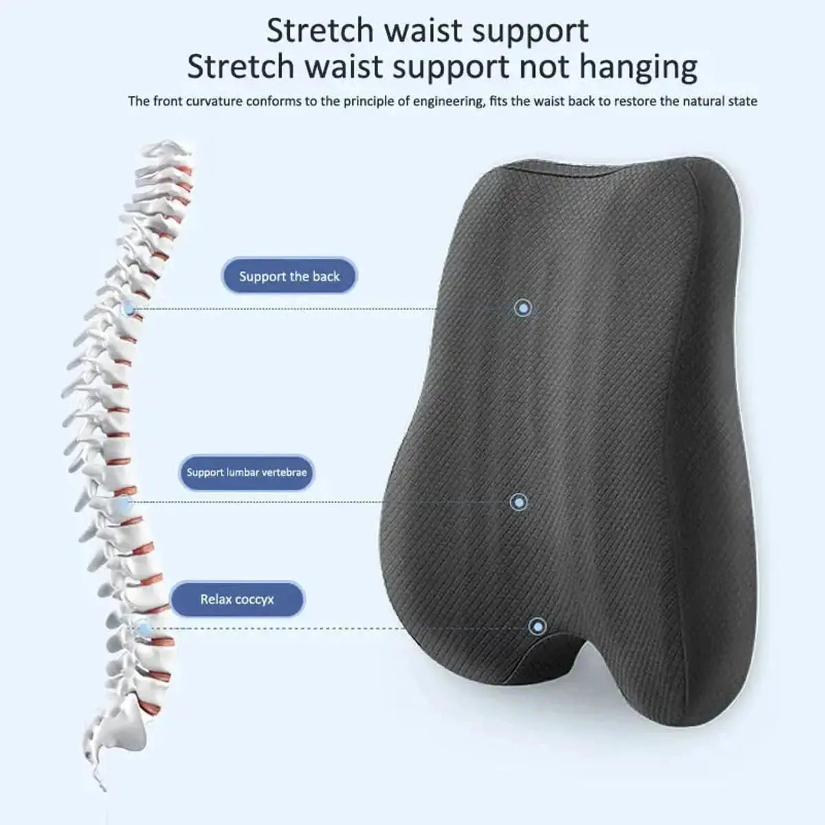 Ergonomic Memory Foam Seat Cushion For Office Chair Back