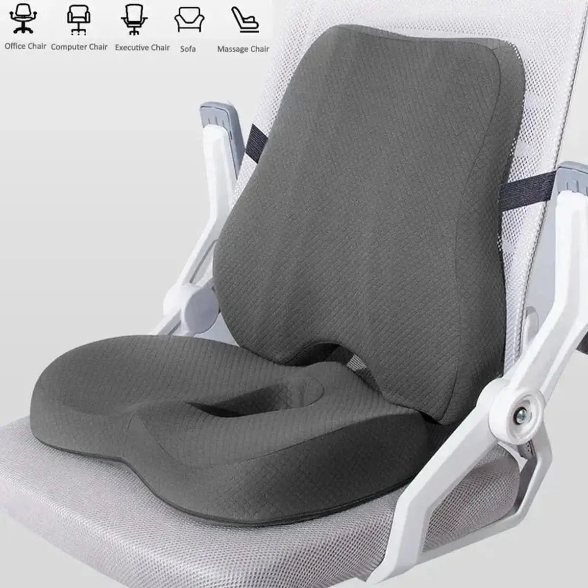 Ergonomic Memory Foam Seat Cushion For Office Chair Back