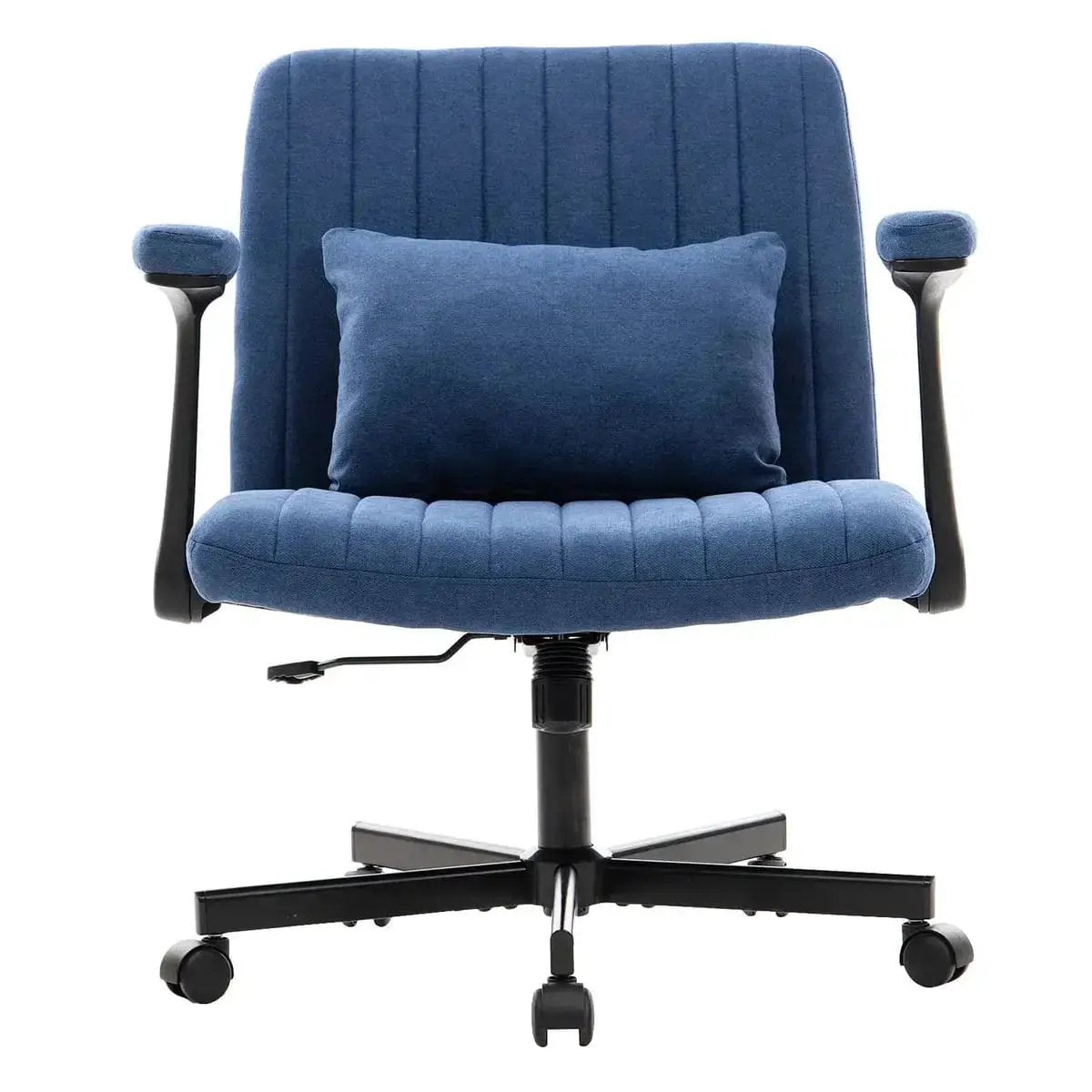 Blue Velvet Memory Foam Office Chair with Armrests