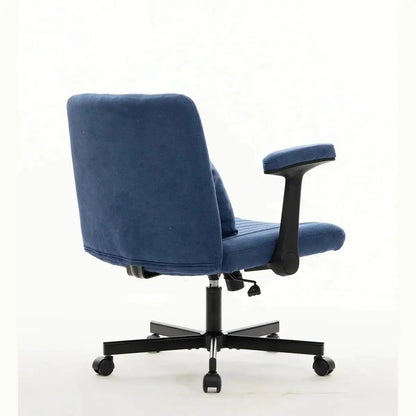 Blue Velvet Memory Foam Office Chair with Armrests