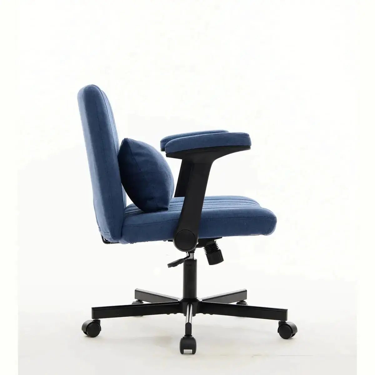 Blue Velvet Memory Foam Office Chair with Armrests