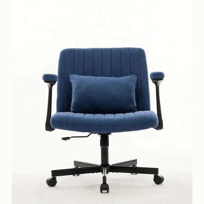 Blue Velvet Memory Foam Office Chair with Armrests