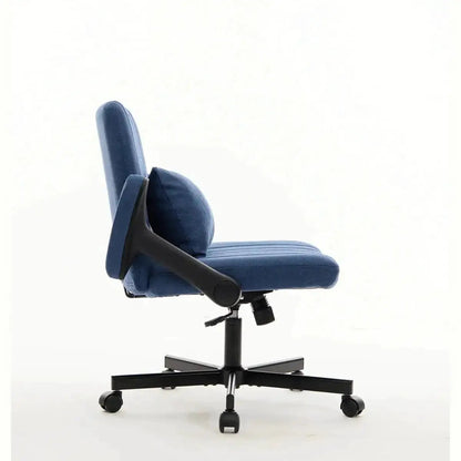 Blue Velvet Memory Foam Office Chair with Armrests