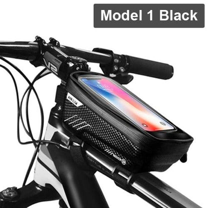 Rainproof Bicycle Bag Frame Front Top Tube Cycling Bag Reflective 6.5in Phone Case Touchscreen Bag Bike Accessories Bike Phone Bag Bicycle Bag Front Frame Pouch Top Tube Pouch Waterproof Bike Holder Accessories Bag Mount Handlebar Cell Phone